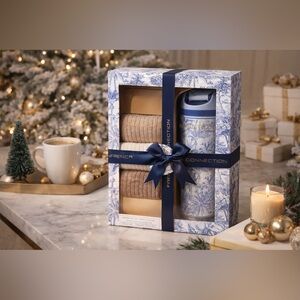 French Connection Cashmere Gift Set Socks & Bottle Toile Box New Designer New